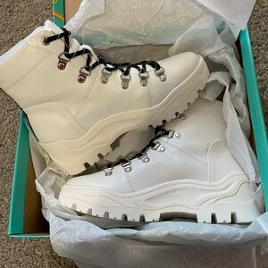 White Combat Boots